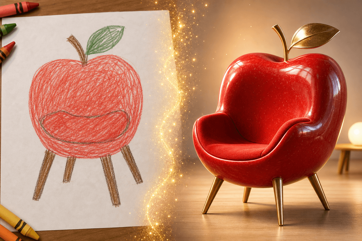 An apple chairbecomes a furniture design